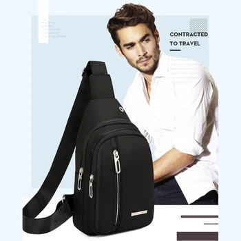 Мъжки отличителни чанти, ежедневни скута чанти, малки чанти за носене на кратки пътувания, водоустойчива чанта през рамо, чанти от плат Оксфорд - Изображение 1  