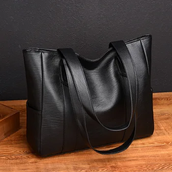 Дамски чанта през рамо, чанти Голям капацитет, чанти от мека кожа, ретро Дизайн 2024, Дамски чанти-незабавни посланици от изкуствена кожа за пътуване до работа - Изображение 2  
