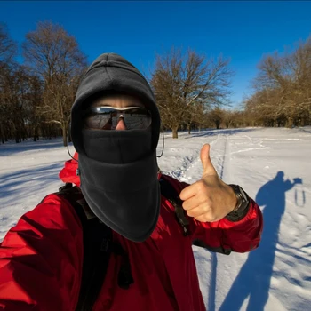 Ветрозащитная топла зимна шапка-бини, обхващащи лицето и шията, шапки за мъже И жени, мека дишаща мъжка шапка, подходяща за каране на ски, Руното шапка - Изображение 2  