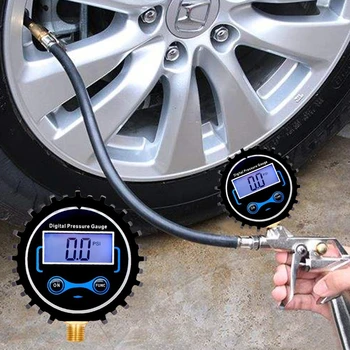 Тежкотоварни сензор за налягането в гумите, лесен за разчитане LCD дисплей за лек автомобил, камион, мотоциклет - Изображение 1  