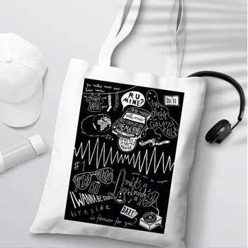 Arctic Monkeys пазарска чанта чанта за преработка на продукти от памучен множество чанта bolsas de tela bolsa bag bolsas ecologicas ecobag тъкани на поръчка - Изображение 1  