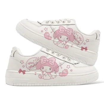 Kawaii Sanrio My Melody Дамски обувки с хубав помпоном Purin Hello Kitty Ежедневни обувки с анимационни герои за Лятна Нова Дишащи Спортни обувки Подаръци - Изображение 1  