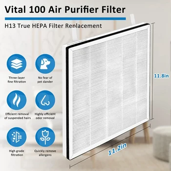 За аксесоари за въздушен филтър Levoit Vital 100 Vital100-RF Подмяна на високо активен филтър True HEPA - Изображение 1  