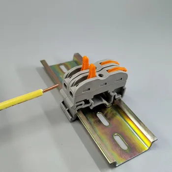 10шт 1-пинов Din-рейк Универсален компактен съединител кабели клеммная блок с лост - Изображение 1  