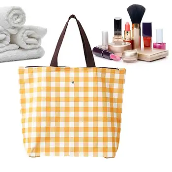 Торбички за пазаруване за еднократна употреба, торбички и за продукти от непромокаем плат Оксфорд, сгъваема чанта, дамска чанта през рамо с голям капацитет за пътуване - Изображение 2  