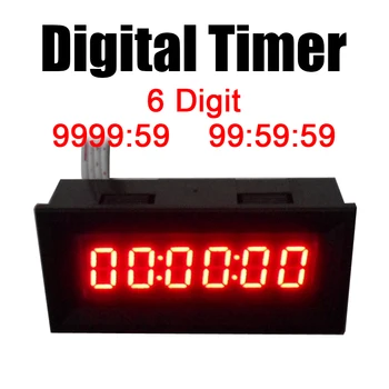 6-цифрен таймер с led цифров дисплей таймер Промишлен разширител Цифров часовник хронограф измерване на пулса напрежение на входния dc 12v - Изображение 2  