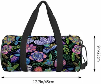 Спортна чанта с цветен модел, поразително красива цвете спортен унисекс чанта за пътуване, лека чанта за носене на седмицата - Изображение 2  
