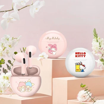 Sanrio Hello Kitty Bluetooth Слушалки Cinnamoroll True Безжична Слушалка Kuromi Music Sport Игри С Докосване Слушалки Подаръци - Изображение 1  