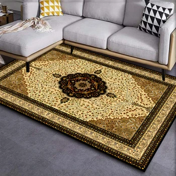 1бр Кристална velvet материал, персийски Ретро модерен килим, модерна всекидневна, подложки с голяма площ, нескользящие постелки за спални - Изображение 2  