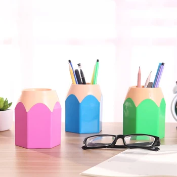 Кофа за канцеларски материали под формата на цветни моливи, водонепроницаемое кофа за козметични четки за спалня за жени и момичета - Изображение 1  