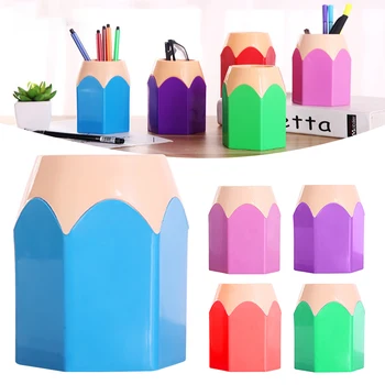 Кофа за канцеларски материали под формата на цветни моливи, водонепроницаемое кофа за козметични четки за спалня за жени и момичета - Изображение 2  