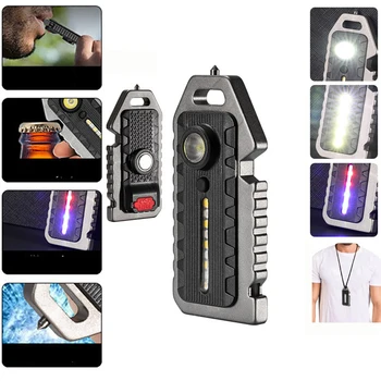 Led наплечный полицейски фенер, USB Акумулаторна батерия, фенерче, свирка, магнит, разделена на външния авариен светодиод - Изображение 2  