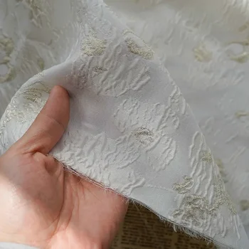 Елегантна жаккардовая тъкан, която е боядисана бежовата пряжей, дамско пролетно-лятна рокля, риза, чанта, плат за шиене със собствените си ръце, 50 см x 139 см - Изображение 2  