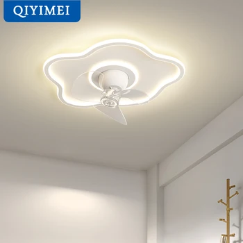 Кръгли вентилатори За всекидневна, кухня, спалня, кухня, домашен интериор, вътрешно осветление, полилеи с регулируема яркост лампи с дистанционно управление - Изображение 1  