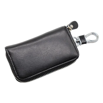 Жена портфейл-ключодържател-голям капацитет, мъжка чанта-органайзер за ключовете от колата от естествена кожа с цип, мини-портфейл за монети, bag-държач за карти - Изображение 1  