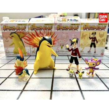 Оригинален Мащабните свят pokemon Бандаи, Брой Джото, Lyra & Bayleef & Natu & Smoochum В наличност Колекция от аниме действие - Изображение 1  