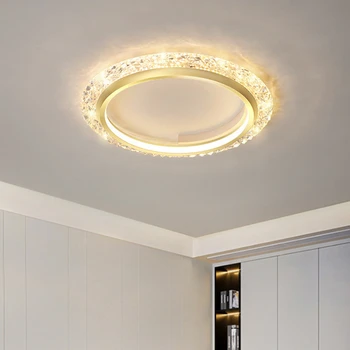 Led кристална тавана лампа От акрилно абажуром Съвременен Творчески лампа Луксозно Топло потолочное осветление за спалня Hotel Luminaria Кухня E27 - Изображение 1  