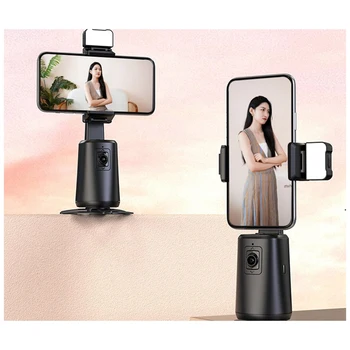 Мобилна корона Интелигентен изкуствен интелект за разпознаване на лица, който проследява на живо излъчване на 360 °, Панорамен с една ръка с пълнеж осветление - Изображение 2  