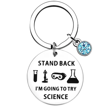 Ключодържател подарък учен Махни се, аз ще се опитам Научни ключодържатели за ключове, подаръци за лаборатория любовник на науката, подарък за бала на науката - Изображение 2  