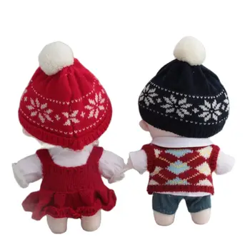 стоп-моушън дрехи 20 см, плюшено ретро пуловер, Червено коледна рокля, Трикотаж Idol, Аксесоари за кукли, Детски играчки, подаръци за Нова година - Изображение 2  