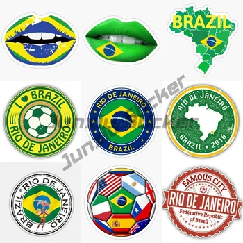 Аз обичам Рио Де Жанейро Гръндж Пътуване Бразилия Стикер върху Бронята на колата на Националния флаг на Бразилия Карта на Националната Икона Стикер Автомобилни Аксесоари - Изображение 1  