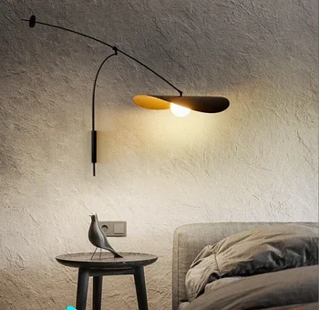Стенен лампа за риболов с дълги ръкави, Спалня, кабинет, Хол, коридор, стенни лампи, Ретро Промишлен Вятърна рокер, монтиран на стената лампа - Изображение 1  