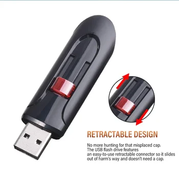 JASTER Черно Телескопична USB Флаш памет от 128 GB 1бр Безплатен Потребителски Логото на Memory Stick 64 GB Високоскоростен Пластмасов Диск и 32 GB 16 GB 8 GB - Изображение 1  
