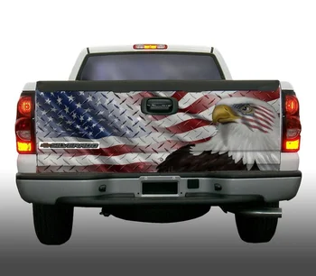 Диамантена плоча с флага на сащ, рисувани стенни главата белоголового орлана, vinyl графична стикер на капака на багажника - Изображение 1  