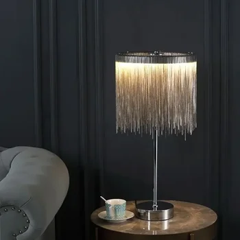 Постмодернистский led лампиона от хромированного метал за хол, спалня, лампи в стил ар-деко Nordic Standing Luminaria - Изображение 2  