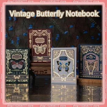 Ретро готически страхотна бележник с пеперуда, художествена изискана преносима книга за момичета, минималистичная преносима книга Ins - Изображение 1  