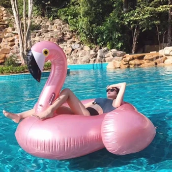 Огромна Надуваема Фламинго 60 Инча Еднорог Басейн Плувки Тръба Сал Пръстен за плуване Кръг Водна Легло Boia Piscina Играчки за партита за възрастни - Изображение 1  