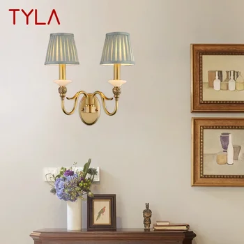Стенен лампа TYLA American Brass за хол, спалня, прикроватной нощни шкафчета, ретро хотелския коридор, стенни свещника за антре - Изображение 1  