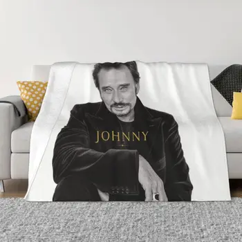 На френски rock Одеяла Johnny Hallyday Топло Фланелевое одеяло France Singer за домашно дивана от Офиса на пътуване 1 - Изображение 1  