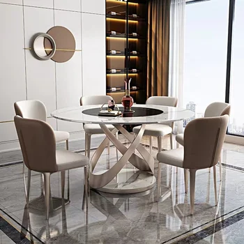 Модерни мебели за дома Комплекти кръгли маси от заведения за хранене Hotel Deluxe Dinner Table - Изображение 1  