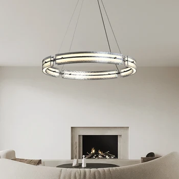 Италиански минималистичен модерен прост окачен лампа за дневна, трапезария и кръгла led лампа от скандинавския стъкло, изцяло медна спалня, начало лампа - Изображение 1  