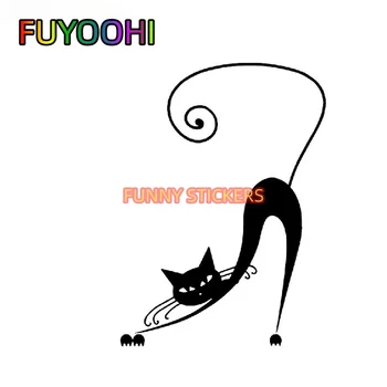 Стикер за автомобил с абстрактно анимационни котка FUYOOHI Водоустойчив стикер на колата - Изображение 1  