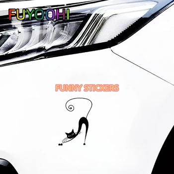 Стикер за автомобил с абстрактно анимационни котка FUYOOHI Водоустойчив стикер на колата - Изображение 2  