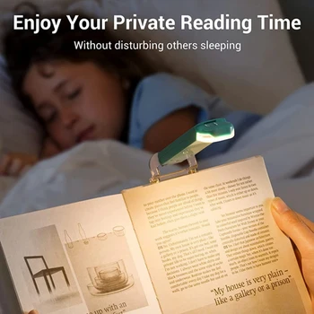 Книгата лампа, USB Преносими лампи за четене в леглото, 3 цвята и 5 яркостей, скоба за лампи за четене за любителите на книги - Изображение 2  