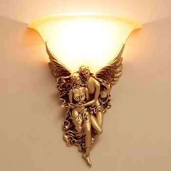 Творчески Фон, с монтиран на стената лампа за дневна, Ретро Начало, с монтиран на стената лампа, стенни лампи от Скандинавски смола, Нощни лампа за спални, Американската Стъклена лампа - Изображение 2  