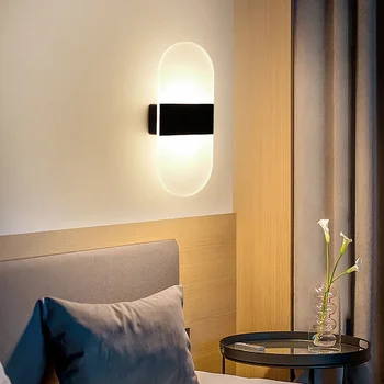 USB Акумулаторни стенни лампи, Домашен сензор за движение, Осветление в помещенията, Нощна лампа за спални, Декор за коридор, стълбище, монтиран на стената лампа - Изображение 1  